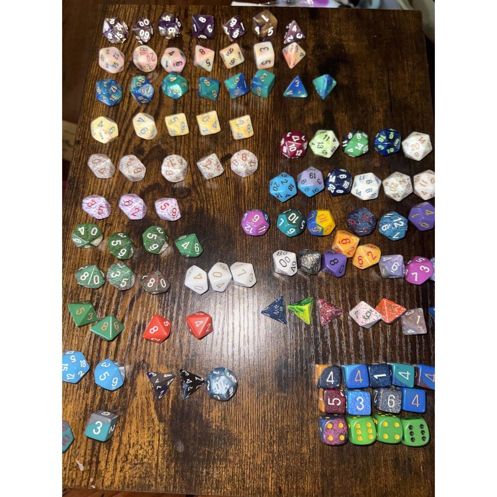 Big Lot of Dungeons and Dragons Dice- Several Full Sets and lots of others, some